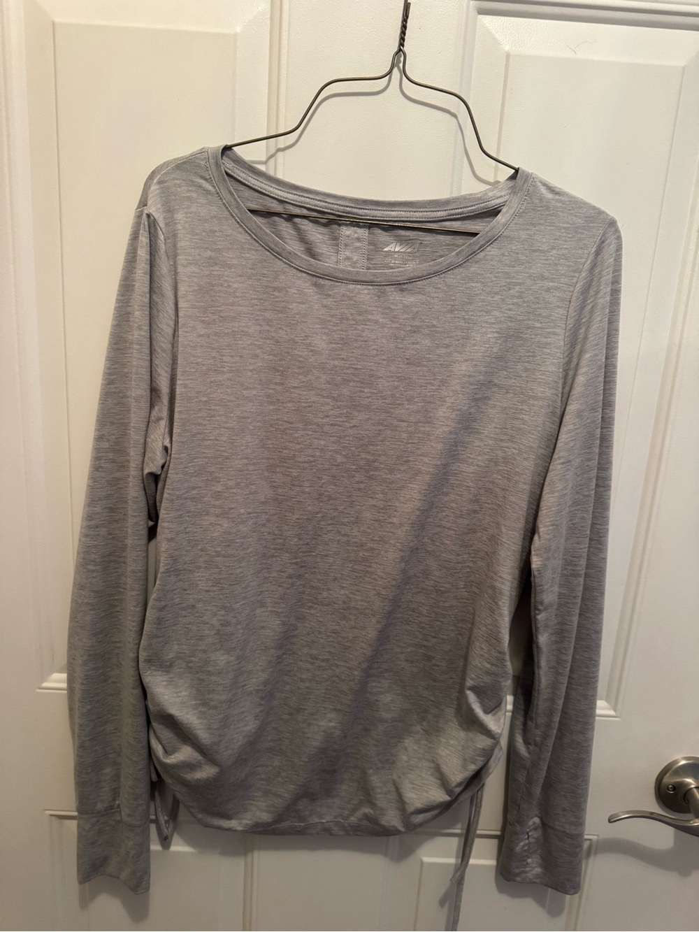 Avia Light Gray Long Sleeve Crew Top-8